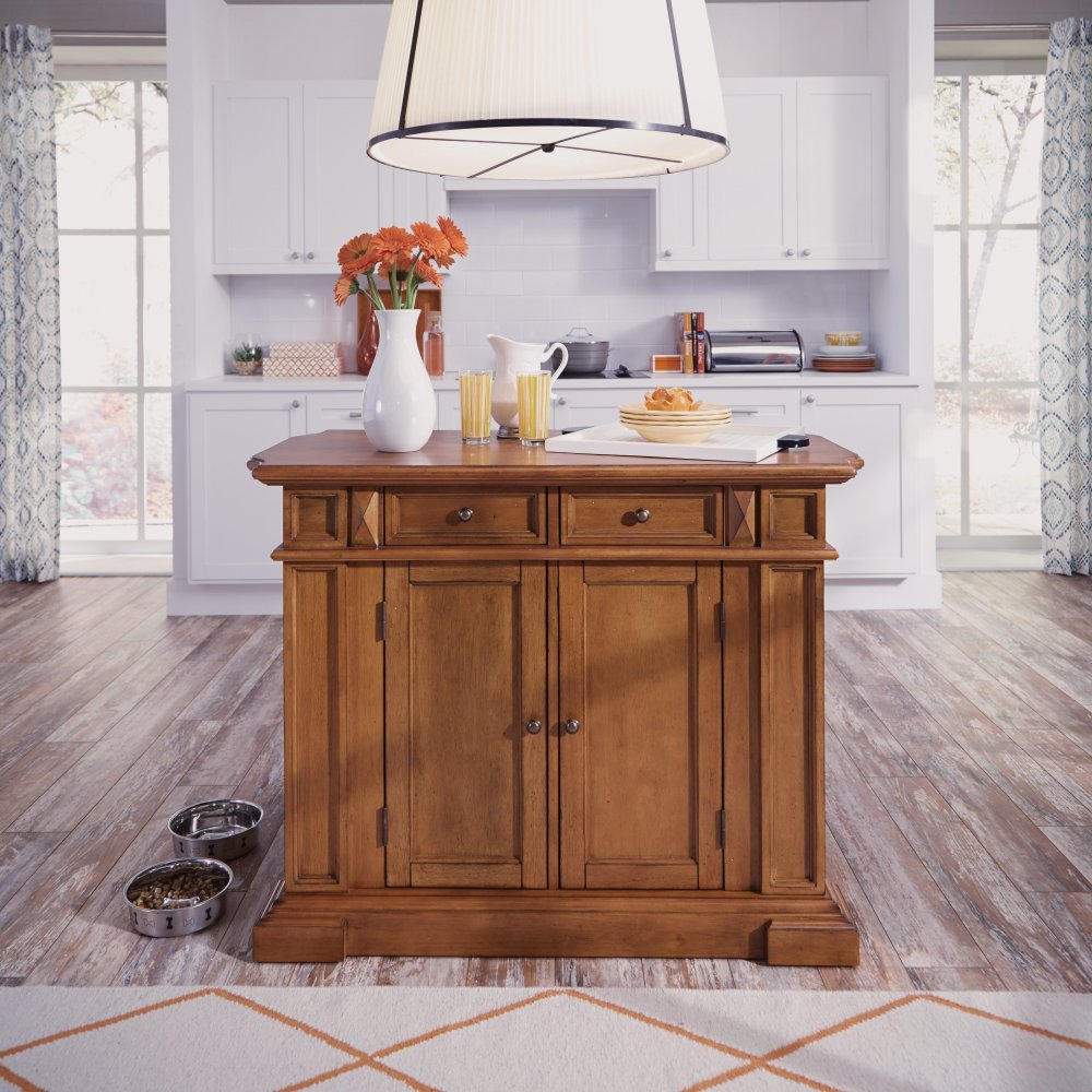 Americana Kitchen Island Distressed Oak Finish Home Styles